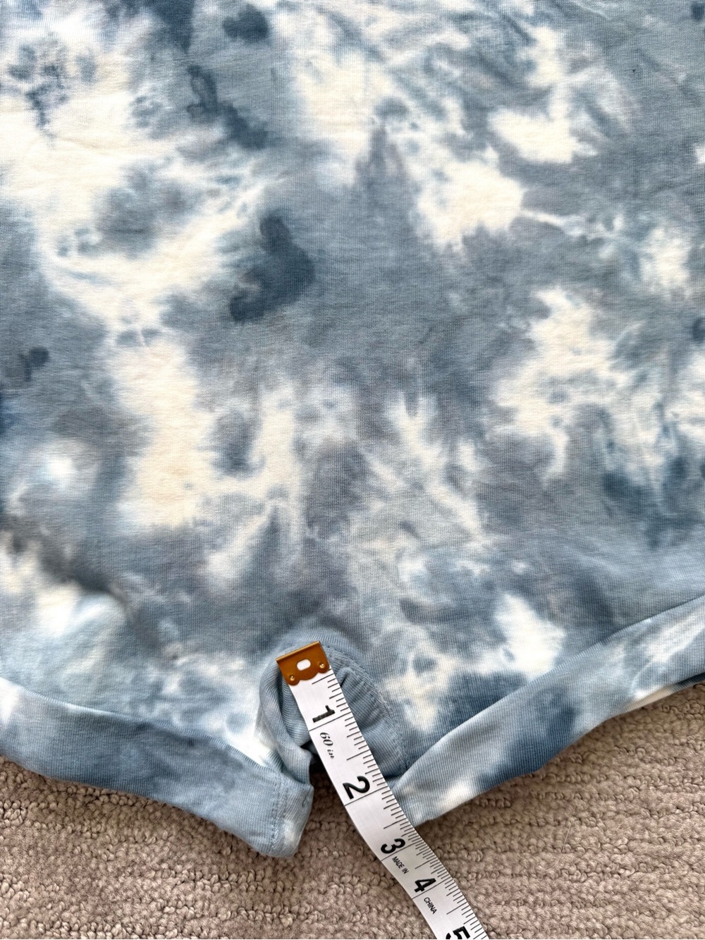 RAGS Adult Shorts Romper in Blue/White Tie Dye Snapless One Piece Women XS NWT - Picture 15 of 16